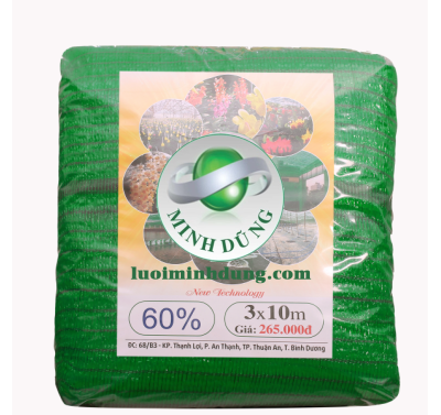 Lưới túi 3x10 xanh 60%